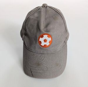 Gray Kids Hat with Orange Soccer Patch